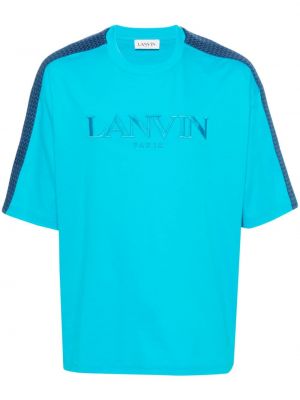Haftowana koszulka Lanvin niebieska