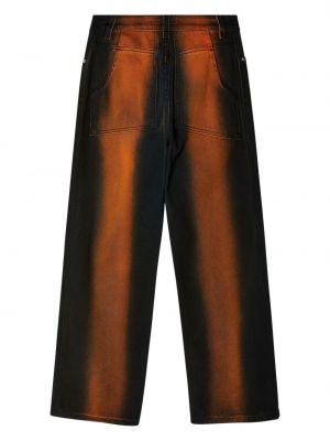 Bavlněné džíny s přechodem barev Eckhaus Latta hnědé