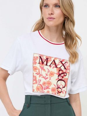 Памучна тениска Max&co бяло
