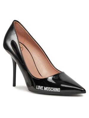 Nizki čevlji s peto z visoko peto Love Moschino črna