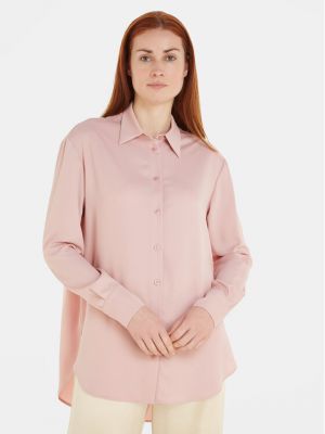 Voľná priliehavá košeľa Calvin Klein ružová