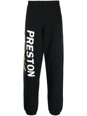 Kokvilnas treniņtērpa bikses ar apdruku Heron Preston melns