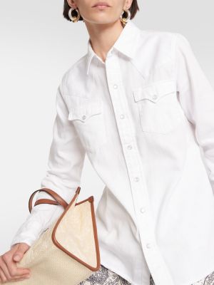 Džinsiniai marškiniai Polo Ralph Lauren balta