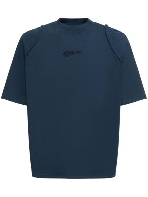 Camiseta de algodón con estampado Jacquemus azul