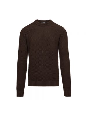 Dzianinowy sweter z okrągłym dekoltem Bomboogie brązowy