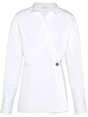Koszula bawełniana asymetryczna Ferragamo biała