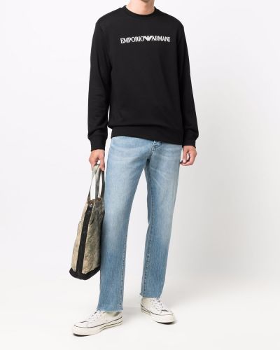 Sweatshirt mit print mit rundem ausschnitt Emporio Armani
