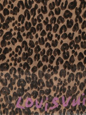 Šalle ar apdruku ar leoparda rakstu Louis Vuitton Pre-owned brūns