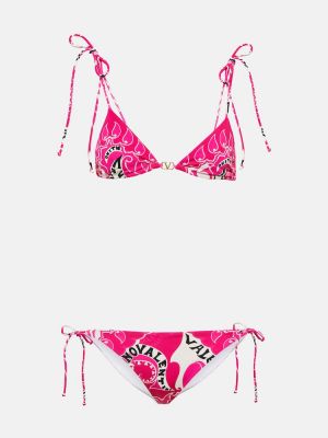 Bikini à imprimé Valentino rose