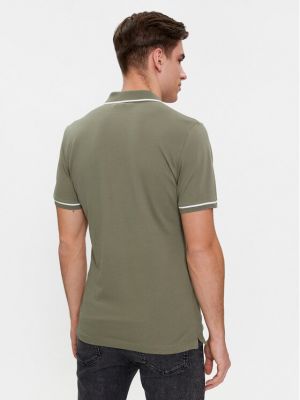 Поло тениска с копчета slim Calvin Klein Jeans зелено