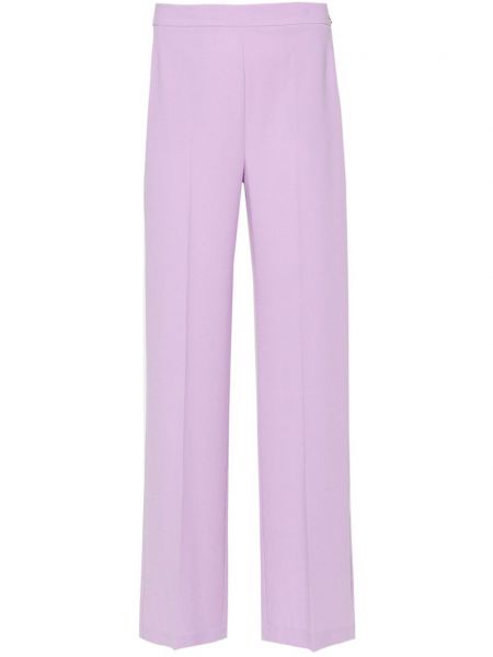 Ravne hlače iz krep tkanine Patrizia Pepe vijolična