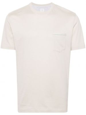 Pruhované bavlněné tričko Eleventy béžové