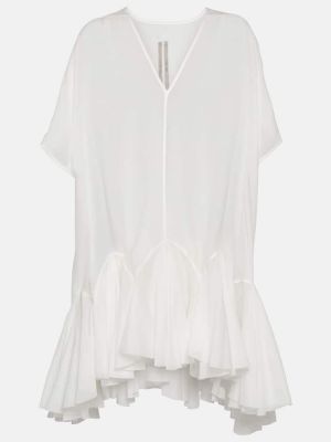 Asymetrické bavlnené mini šaty Rick Owens biela