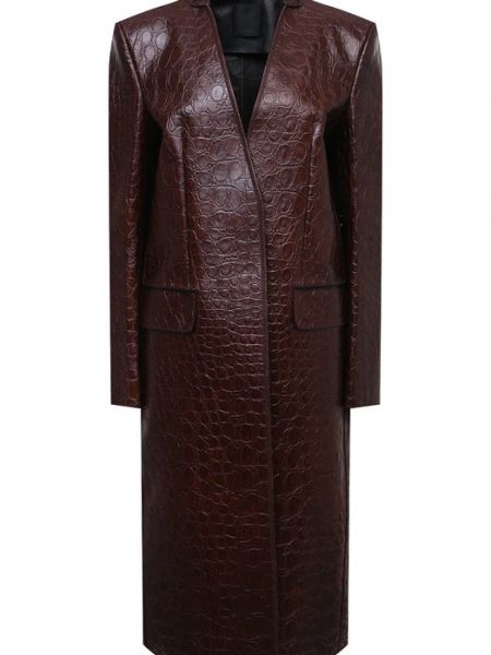 Кожаное пальто Givenchy коричневое