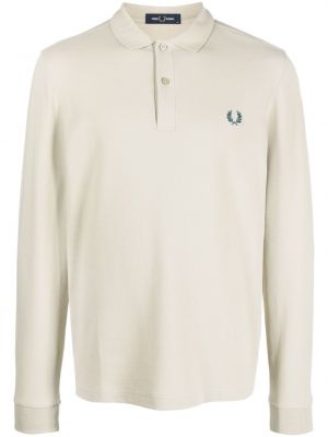 Tricou polo cu broderie din bumbac Fred Perry gri