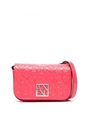 Кожени чанта през рамо Armani Exchange розово