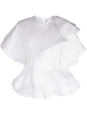 Asimetrična bluza s volanima Palmer//harding bijela
