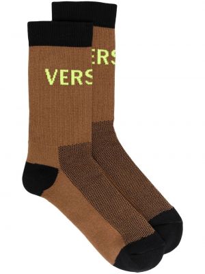 Чорапи Versace кафяво