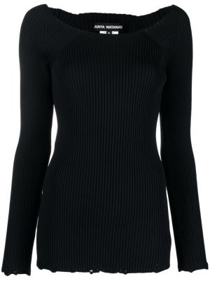 Пуловер с протрити краища Junya Watanabe черно