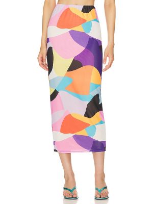 Falda midi con estampado abstracto Afrm violeta