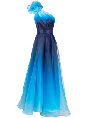Вечерна рокля с градиентным принтом Ana Radu синьо
