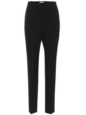 Pantaloni cu picior drept cu talie înaltă de lână slim fit Givenchy negru