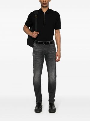Slim fit skinny džíny s oděrkami Emporio Armani černé
