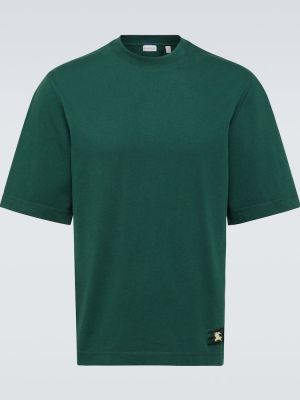T-shirt di cotone in jersey Burberry verde