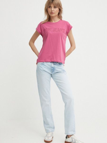 Pamučna majica Pepe Jeans ružičasta