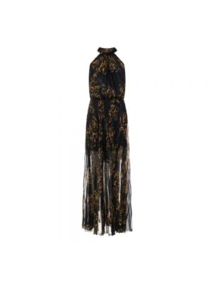 Sukienka długa z nadrukiem Versace Jeans Couture czarna