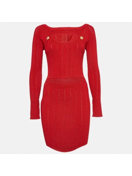 Vestido de malla Balmain Pre-owned rojo