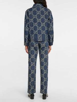 Oversized denim jakna Gucci modra