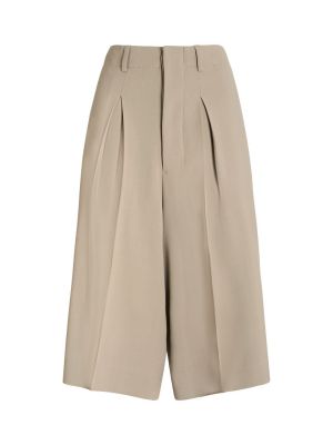 Pantalones cortos de lana de viscosa Ami Paris beige