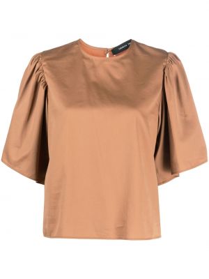 Kort blus med drapering Federica Tosi brun