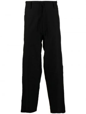 Rovné kalhoty Yohji Yamamoto černé