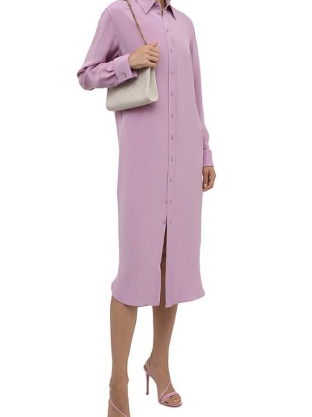 Шелковое платье Ralph Lauren розовое