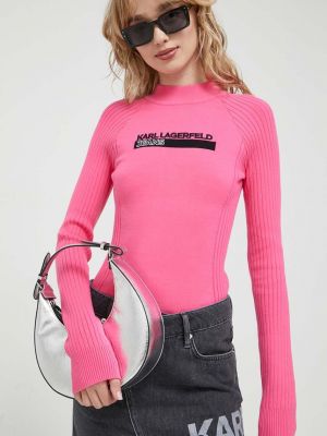 Sweter Karl Lagerfeld Jeans różowy
