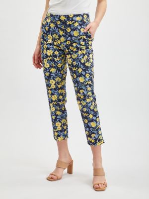 Květinové bavlněné kalhoty s kapsami Orsay