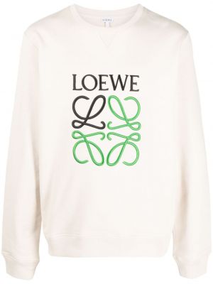 Haftowana bluza bawełniana Loewe beżowa
