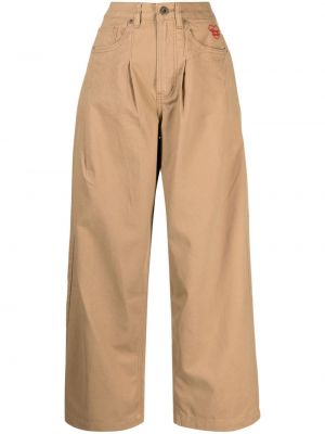 Voľné džínsy s vysokým pásom Chocoolate hnedá