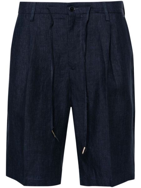 Plisirane lanene bermuda kratke hlače Briglia 1949 plava