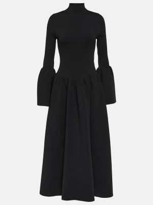 Vlněné midi šaty Chloã© černé