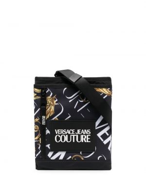 Чанта за ръка с принт Versace Jeans Couture черно