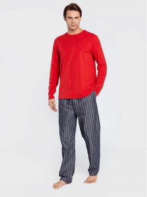 Pletena pidžama Tommy Hilfiger crvena