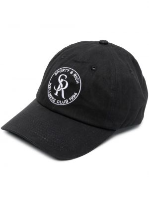 Siuvinėtas kepurė su snapeliu Sporty & Rich juoda