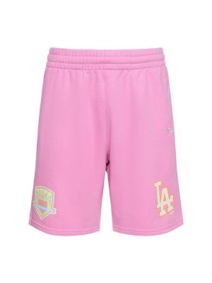 Pantaloni scurți din bumbac New Era roz