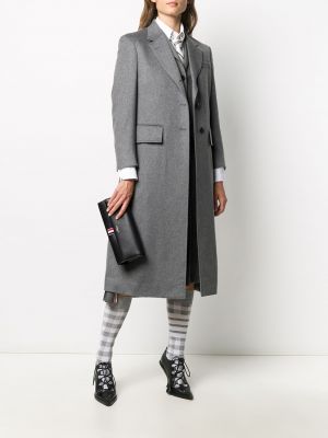Kašmírový kabát relaxed fit Thom Browne šedý
