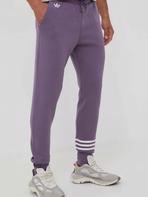 Панталон с апликация Adidas Originals виолетово