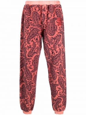Pantaloni dritti con stampa paisley Aries rosa