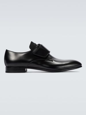 Кожени обувки в стил дерби Prada черно